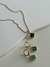 Conjunto Mini Trevo Verde - Dourado