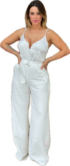 9581a Macacão pantalona com cinto - Tropical Fashion