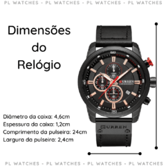 Relógio Masculino Curren 8291 Original Pulseira de Couro A Prova D'água 100% Funcional - loja online