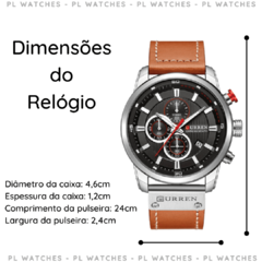 Relógio Masculino Curren 8291 Original Pulseira de Couro A Prova D'água 100% Funcional - loja online