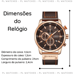 Relógio Masculino Curren 8291 Original Pulseira de Couro A Prova D'água 100% Funcional - loja online