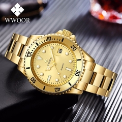 Relógio Masculino WWOOR 8878 Original Aço Inox A Prova D'água Data Funcional - PL Watches - Use seu estilo!