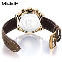 Relógio Masculino Megir 2094 Original Pulseira de Couro 100% Funcional na internet