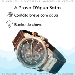 Relógio Masculino Curren 8291 Original Pulseira de Couro A Prova D'água 100% Funcional - PL Watches - Use seu estilo!