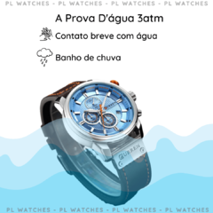 Relógio Masculino Curren 8291 Original Pulseira de Couro A Prova D'água 100% Funcional - PL Watches - Use seu estilo!