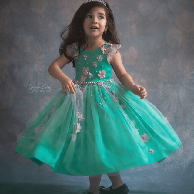 Vestido infantil para dama de honra, festa luxo e festa infantil