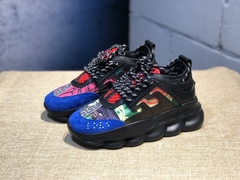 Versace Chain Reaction Black Multi-Color Rubber Suede - Él.sneakers