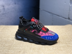 Versace Chain Reaction Black Multi-Color Rubber Suede