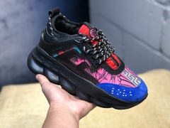 Versace Chain Reaction Black Multi-Color Rubber Suede - comprar online