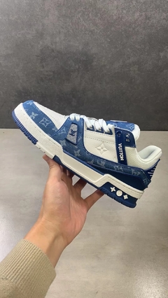 Louis Vuitton LV Trainer Monogram Denim White Blue - loja online