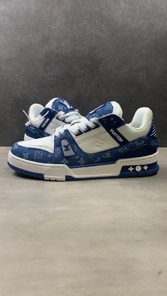 Louis Vuitton LV Trainer Monogram Denim White Blue - comprar online