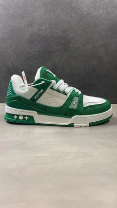 Louis Vuitton Trainer Green Monogram Denim White - Él.sneakers