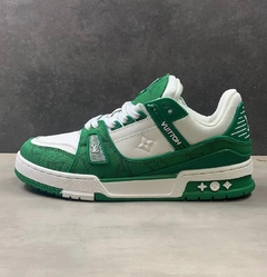 Louis Vuitton Trainer Green Monogram Denim White