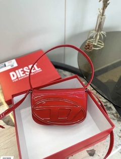 Diesel 1DR Shoulder Bag Mirrored Leather Red