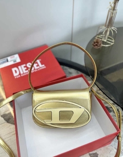 Diesel 1DR Shoulder Bag Mirrored Leather Gold