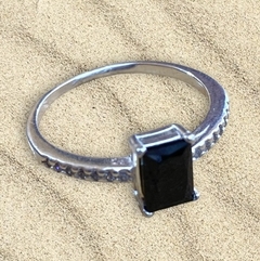 Anillo Plata Solitario c/Micropave