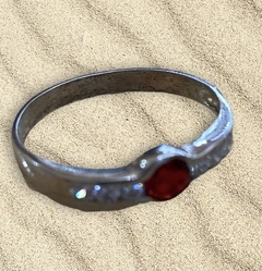 Anillo Plata c/Cubix rojo 1/2 sinfin