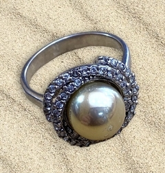 Anillo Plata Perla c/Micropave