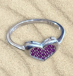 Anillo Plata Corazon c/Micropave