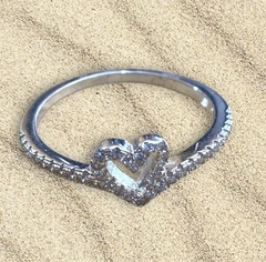 Anillo Plata Corazon c/Micropave