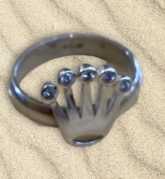 Anillo Plata Corona c/Cubix