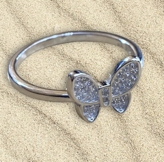 Anillo Plata Mariposa Micropave