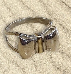 Anillo Plata y oro Moño