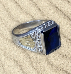 Anillo Sello Plata y Oro Caballero