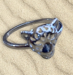 Anillo Plata Rodinada Tigre