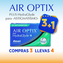 AIR OPTIX PLUS HydraGlyde para -ASTIGMATISMO- 3+1