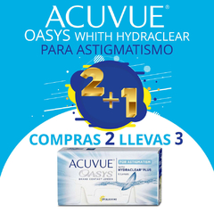 ACUVUE OASYS WITH HYDRACLEAR PARA ASTIGMATISMO 2+1
