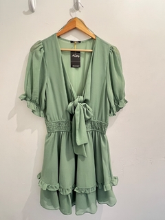 Vestido verde volado - comprar en línea