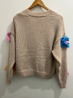 Flowerpower sweater beige en internet