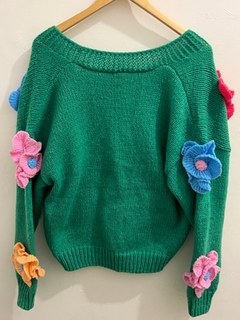 Flowerpower sweater verde - Mar de Luz