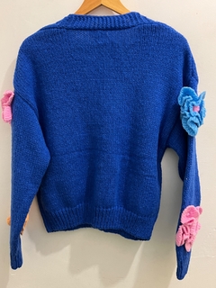 Flowerporwer sweater azul - tienda en línea