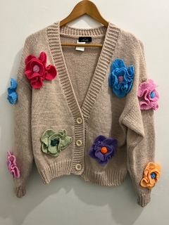 Flowerpower sweater beige