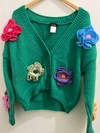 Flowerpower sweater verde