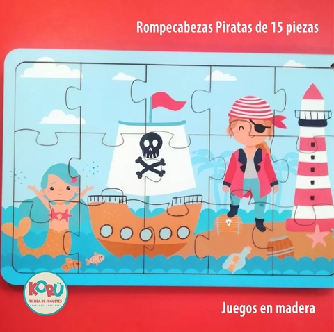 Puzzle 15 piezas piratas y sirenas