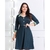 Vestido Feminino Rodado Gode Malha Canelada C Botão Manga 3/4 Moda Evangélica Festa Social Plus Size - comprar online