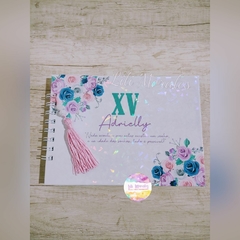 Caderno Mensagens 15 anos Floral Mod 01 (Ref. 0638)