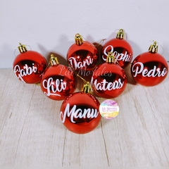 Bola Natal Nome ou Desejo Vermelha (Ref. 0845)