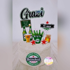 Topo Boteco Heineken R208 p/ bolo 20cm