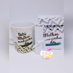 Caneca Porcelana Convite Padrinhos na caixa Rosa (Ref. 0587) na internet