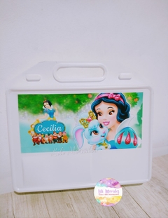 Kit Escola 03 Maleta Lanche c/ embalagens e Jogo Americano Branca de Neve (Ref. 0632) - Lili Morales Festas e Presentes Personalizados