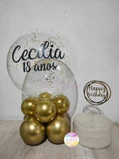 Kit Parabéns Balão Bubble G Dourado *APENAS RETIRADA* (Ref. 1509)