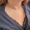 chocker corações prata