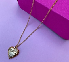 Colar love dourado - comprar online