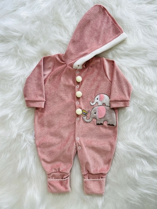 Macacão Bebê Plush Baby Bordado Infantil Menina Inverno