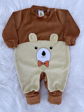 Macacão Bebê Plush Baby Bordado Infantil Menino Inverno