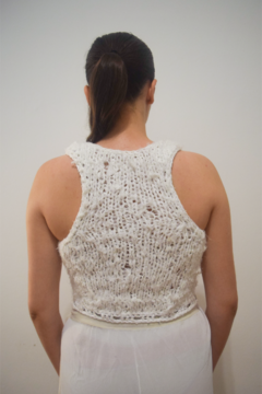 Musculosa blanca de crochet - comprar online